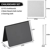 Mini tableau noir effaçable acrylique Table signe tableau noir signes pour étiquette de prix numéros de Table en forme de L babillard en plastique