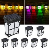Lampes de terrasse LED de style vintage, blanc chaud, IP65, étanches, RGB, panneau solaire, batterie, murales, certifiées ROHS, ABS, éclairage de jardin