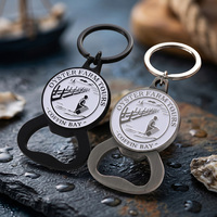 Décapsuleur porte-clés personnalisé en alliage de zinc, plaqué argent et noir, avec logo et lettres