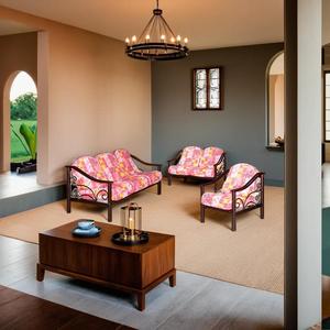 Compra a granel de diseño tradicional, juego de sofás rosas de 1 + 2 + 3 asientos para sala de estar, muebles para el hogar - Product Image 2