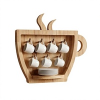 Porte-tasses rustique en bois, organisateur autoportant pour tasses et vaisselle de cuisine, présentoir personnalisé en bois, durable