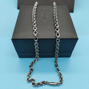 Collana da Uomo all'Ingrosso Ch <span class=keywords><strong>con</strong></span> Marchio S925, Ancora, Lettera, Croce e Fiore, Stile Vintage Europeo e Americano - Product Image 3