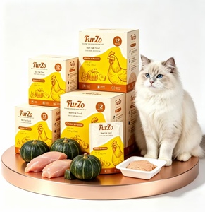 Cibo <span class=keywords><strong>Umido</strong></span> per Gatti al Pollo e Zucca, Purè di Carne ad Alto Contenuto Proteico, Senza Cereali per Gattini e Gatti Adulti, Confezione da 12 Pezzi da 85g - Product Image 1