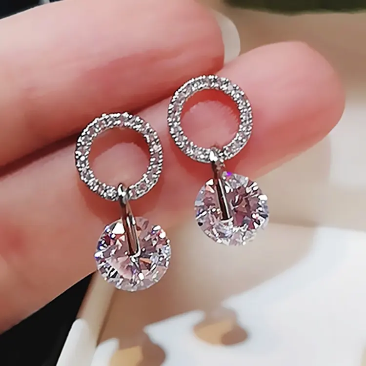 CAOSHI Schmuck Accessoires Mode Hochzeit Ohrring 4 Farben Kleiner Kreis Zarte Ohrringe Für Frauen