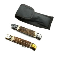 Couteau pliant tactique de camping AKC de haute qualité avec manche en bois de cerf, portable, tranchant, pour collection ou cadeau