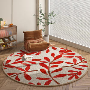 Rond personnalisé crème imprimé 3d fleur impression numérique tapis de sol en <span class=keywords><strong>boucle</strong></span> et <span class=keywords><strong>meilleur</strong></span> tapis pour la chambre à coucher - Product Image 6