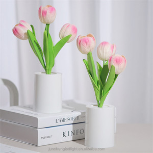 Lámpara Led de rosas, Decoración de mesa de ambiente interior, simulación Led, tulipán, <span class=keywords><strong>maceta</strong></span>, luz, planta en <span class=keywords><strong>maceta</strong></span>, luz de regalo - Product Image 1