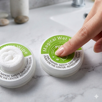 Lingettes désinfectantes pour le soin de la peau Magic Push, lingettes personnalisées en forme de pièce de monnaie, lingettes jetables portables pour les voyages, lingettes nettoyantes pour le visage, OEM
