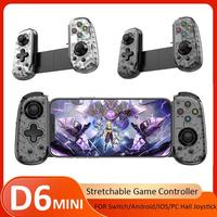 NUEVO Control de Juego Extensible D6Mini con Gatillo Hall, Joystick con Vibración para Switch/Android/IOS/PC, Gamepad Plegable Tipo-C