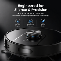 Robot Vacuum Cleaner Pintar LDS Lidar dengan Remote Control, Filter HEPA, Senyap & Ultra Tipis untuk Rumah & Garasi, Membersihkan Lantai Keras
