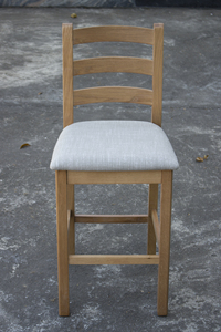 Luxury Minimalist Scandinavia Style Solid Wood Bar <b>Stool</b> High <b>Back</b> Foldable Outdoor Bar Chair <b>with</b> Fabric Seat for Balcony - Product Image 3