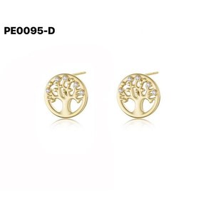 Amy Amy Fashion Stud Earrings Alloy Zirconia <b>Tree</b> Design Women's Jewelry Gift Classic Style PE0095 - Product Image 1