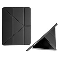 Étui de protection de couleur unie compatible iPad avec support pliable en Y, compatible avec les modes paysage et portrait ; Coque souple en TPU résistante aux chutes