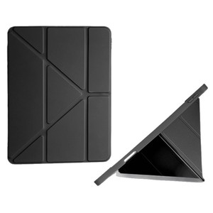 Étui de protection de couleur unie compatible <span class=keywords><strong>iPad</strong></span> avec support pliable en Y, compatible avec les modes paysage et portrait ; <span class=keywords><strong>Coque</strong></span> souple en TPU résistante aux chutes - Product Image 5