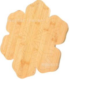 Tabla de cortar de bambú con diseño de copo de nieve, tabla de cortar frutas para cocina, apta para alimentos, bandeja de servir - Product Image 3