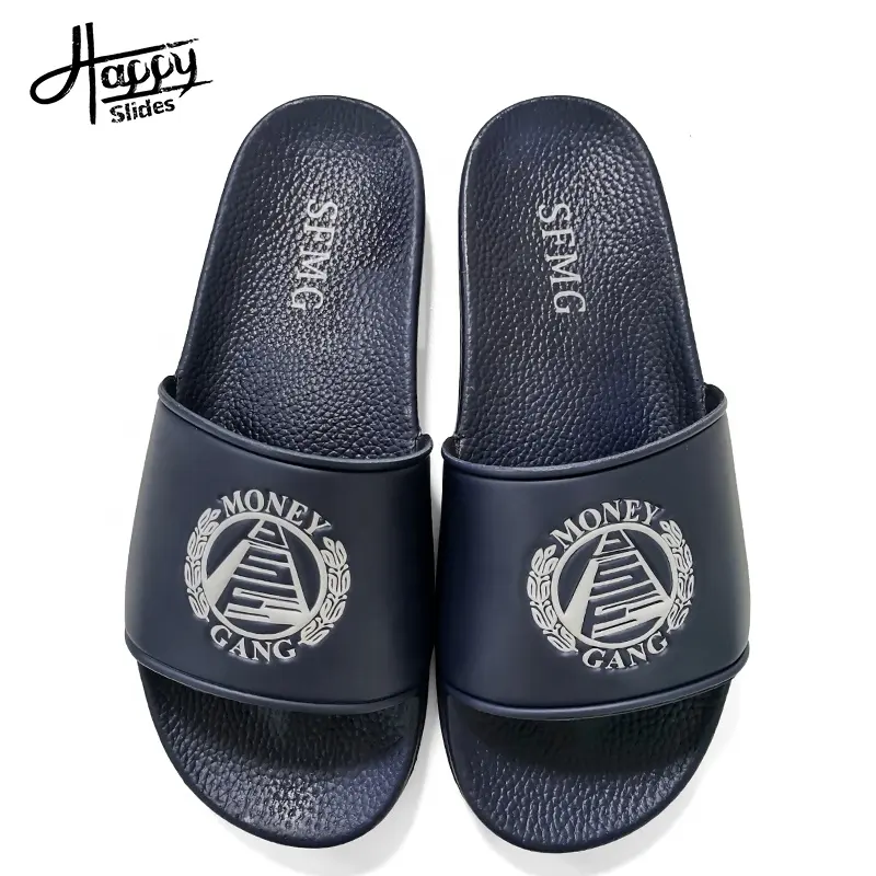 Sandal Slide polos Custom, sandal grosir sandal Custom Slide pria, sandal grosir mode Logo kustom sandal geser