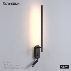 Hiện đại 3W + 6W nhôm tường màu đen bề mặt phòng ngủ cạnh giường ngủ dẫn đọc ánh sáng đèn - Product Image 3