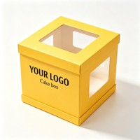 Cajas de Papel Impresas Personalizadas con Ventanas Transparentes para Pasteles y Repostería, Material de Grado Alimenticio, Caja Portátil para Pasteles/Postres