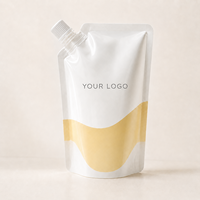 Pochette cosmétique personnalisée avec bec verseur pour emballage de lotion liquide, pochette rechargeable autoportante avec bouchon à vis en PET/PE