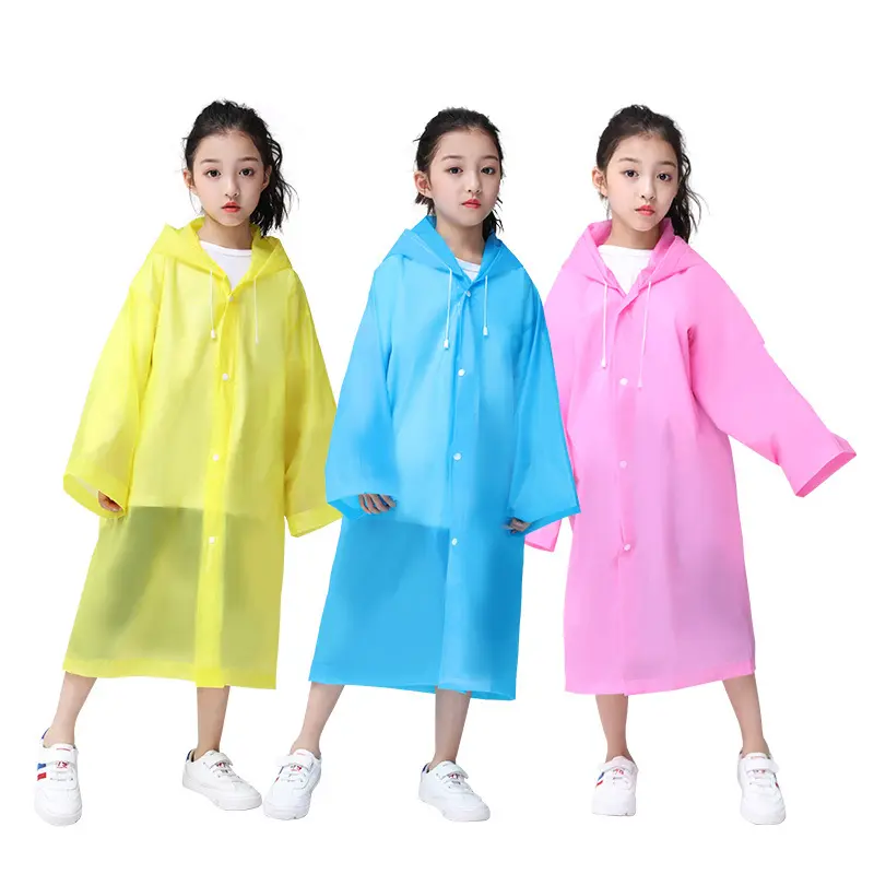 Nouvelle mode imperméable pour enfants imperméable EVA manteau de pluie épaissi veste de pluie transparente réutilisable