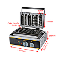 Gaufrier vertical commercial mini belge à gaz et électrique avec plaques amovibles en forme de sucette pour usage domestique