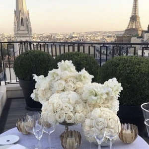 Grande <span class=keywords><strong>Boule</strong></span> de Fleurs Artificielles de Luxe, <span class=keywords><strong>Vase</strong></span> Décoratif Centre de Table pour Événements, Candélabre Support de Fleurs, Bouquet - Product Image 2