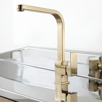 Robinet mitigeur de lavabo Weihao de luxe en acier inoxydable, finition or automne, à monobloc, pour montage sur comptoir, pour salle de bain