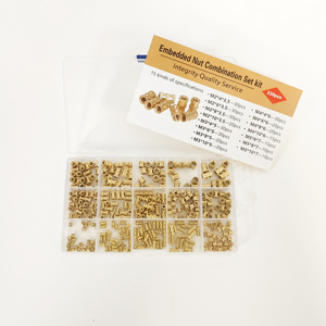 Inserts filetés M2-M5, 330 pièces, en laiton moleté, avec filetage femelle, inserts en cuivre, tailles mixtes, en boîte - Product Image 4