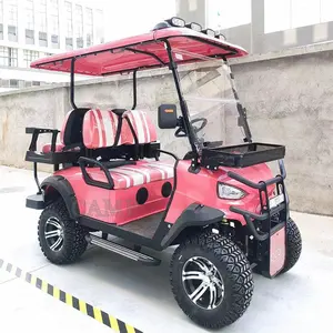 CAMP Pink 72v 5kw Scooter eléctrico de movilidad Club Cars a la venta Litio Comercial Off Road Lujo 4 asientos Carrito de golf