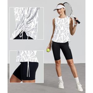 Camiseta de Yoga para Mujer, Cuello Redondo, Fruncida, con Lazos Ajustables, Transpirable, de Spandex y Poliéster, Ropa Deportiva para Gimnasio, Verano 2026 - Product Image 2