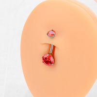 Lot de 10 pièces, MOQ, NOUVEAU, Titane ASTM F136, 14G, Anneaux de piercing pour nombril en zircon chirurgical, Bijoux de corps tendance