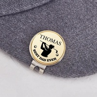 Marqueur de balle de golf magnétique personnalisé pour homme avec clip pour chapeau, cadeau pour papa