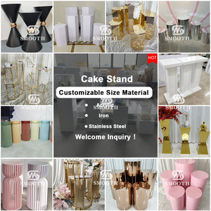 Piedistalli per Decorazioni Matrimoniali, Cilindri Rosa Rotondi, Espositori Floreali per Eventi e Feste Nuziali - Product Image 5