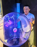 Lampu bola Plasma dengan bola kaca besar dengan lampu sensitif sentuhan 20 inci bola plasma