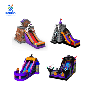 Castillo de rebote con temática de Halloween perfecto para celebraciones de guardería reuniones familiares fantasmas lindos fácil almacenamiento diseño seguro para niños - Product Image 4