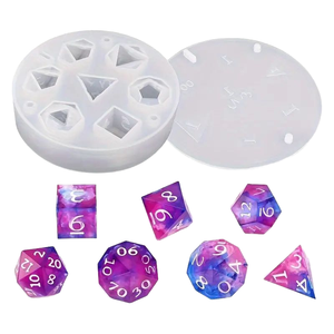 Polyhedral <b>Silicone</b> Dice Mold 7-Hole Geometric Shape BPA Free Easy Demoulding Cake <b>Tools</b> - Product Image 1