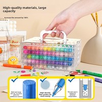 Marqueur permanent acrylique pour enfants, non toxique, facilement lavable, stylo aquarelle pour l'école primaire, couleur opaque, empilable, avec pinceau