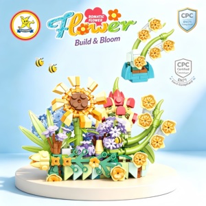 12-in-1 Bangunan Modern Terinspirasi Plastik ABS, Mainan Edukatif Model Bata Bunga, Set Blok Bangunan Kondisi Baru untuk Rumah - Product Image 1