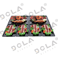 Plateaux de présentation de viande en plastique noir de haute qualité pour boucherie comptoir de charcuterie présentoir de viande fraîche et de fruits de mer