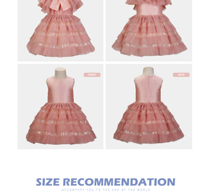 Younger Girls' Tulle Tiered party Dress with Large Bow - Product Image 2