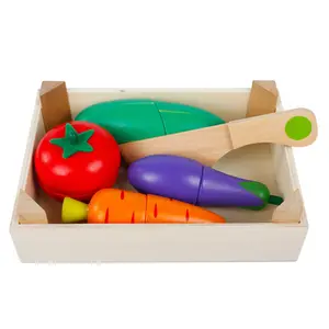 Commiki Diy Kids Houten Voedsel Houten Groente Een Set Fruit Speelgoed Kinderen Houten Groente Speelgoed