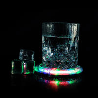 GFLAI Tunnal LED Drink & Cup Coasters dengan Efek Cahaya Hitam Desain Modern Bahan PS Cetak Sablon Sutra