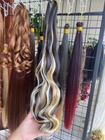 Sharopul Cheveux synthétiques bouclés français pour tressage, ondulés souples bordeaux, extensions rebondissantes, cheveux au crochet, 12 pouces, double trame machine
