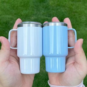 3oz Stainless Steel Handled Shot Glass Tumbler with Straw Macaron Colors Insulated Mugs for Cold <b>Hot</b> Beverages Wedding Party - Product Image 4