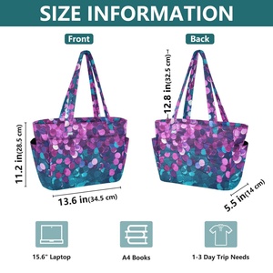 2026 Lightweight Shiny Puffy Style Tote Bags <b>Wallet</b> Zipper Closure Polyester Underarm Bags Large Capacity Tote Bag for <b>Lady</b> - Product Image 2