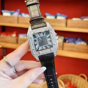 <span class=keywords><strong>2026</strong></span> 40mm Zifferblatt Iced Out Herrenuhr Quadratisch Voll Diamantbesetzt Quarz Luxus Armbanduhren - Product Image 5