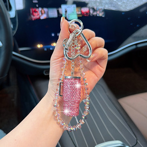 Llavero único con copa de agua de diamantes de imitación, colgante creativo de cristal AB con cuentas para bolso o coche, regalo para mujeres y niñas, venta al por mayor - Product Image 5