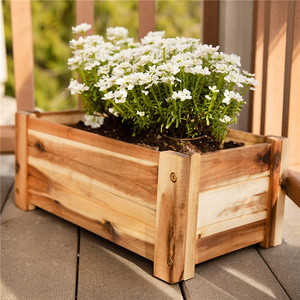Jardinière <span class=keywords><strong>en</strong></span> <span class=keywords><strong>bois</strong></span> d'acacia, forme rectangle <span class=keywords><strong>pour</strong></span> jardin, patio ou fenêtre, 17x9.7x7 pouces - Product Image 2