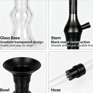 Manufacturers Wholesale New Arrivals Modern Large Stainless Steel Hookah Set Shisha with <b>Silicone</b> <b>Tube</b> Hose Eco-Friendly - Product Image 4