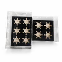 Boîte à cupcakes personnalisée écologique en carton perforé avec couvercle transparent et insert, idéale pour les boulangeries, cafés et événements